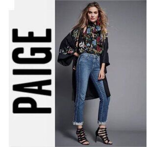 PAIGE Julia Blue Ankle High Rise Fray Jeans in Dawn Racer Size 27